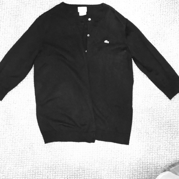 lacoste black cardigan